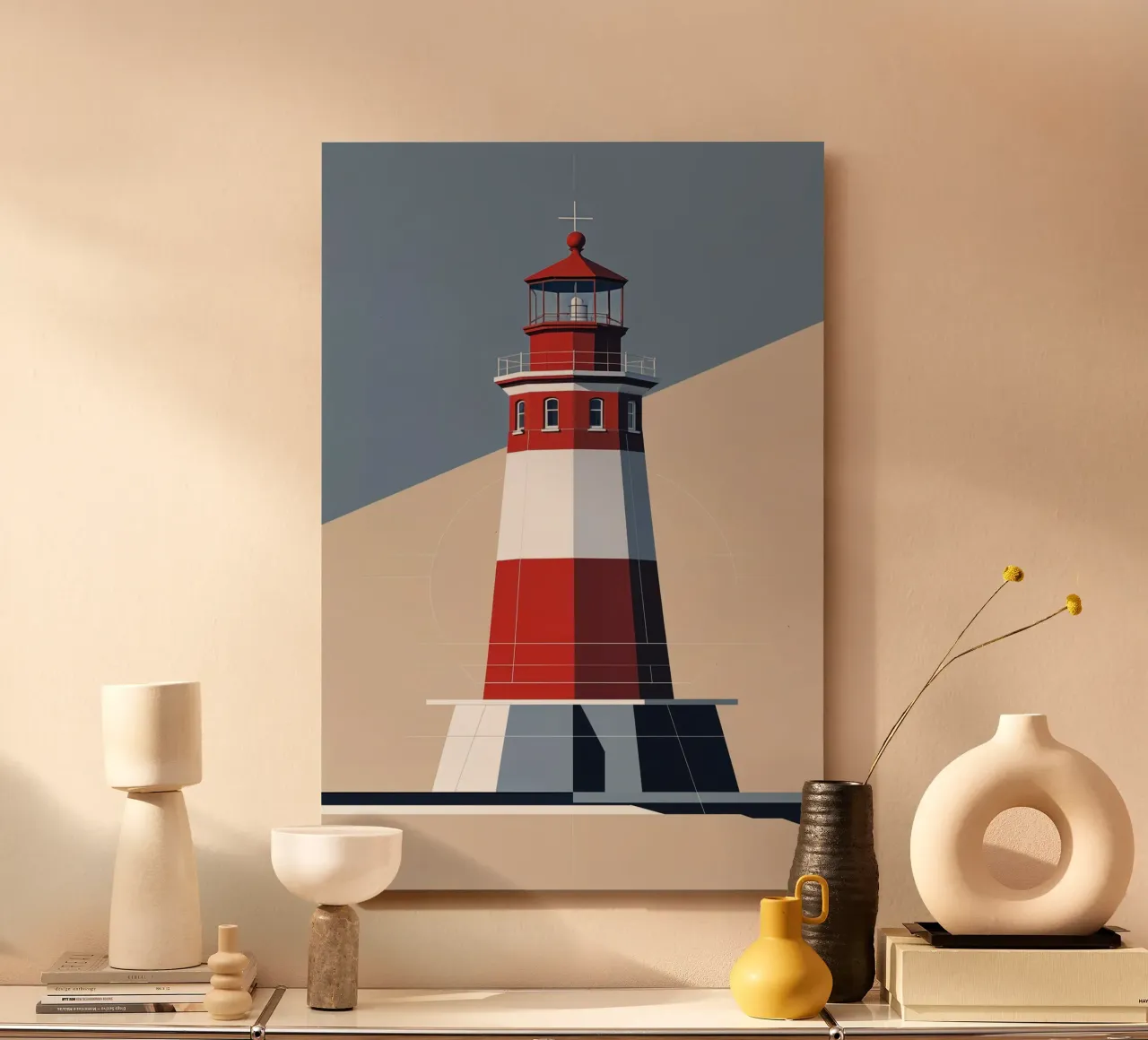 Hörnum Lighthouse in a Play of Light and Shadow alluminio dibond da AlbertKlee