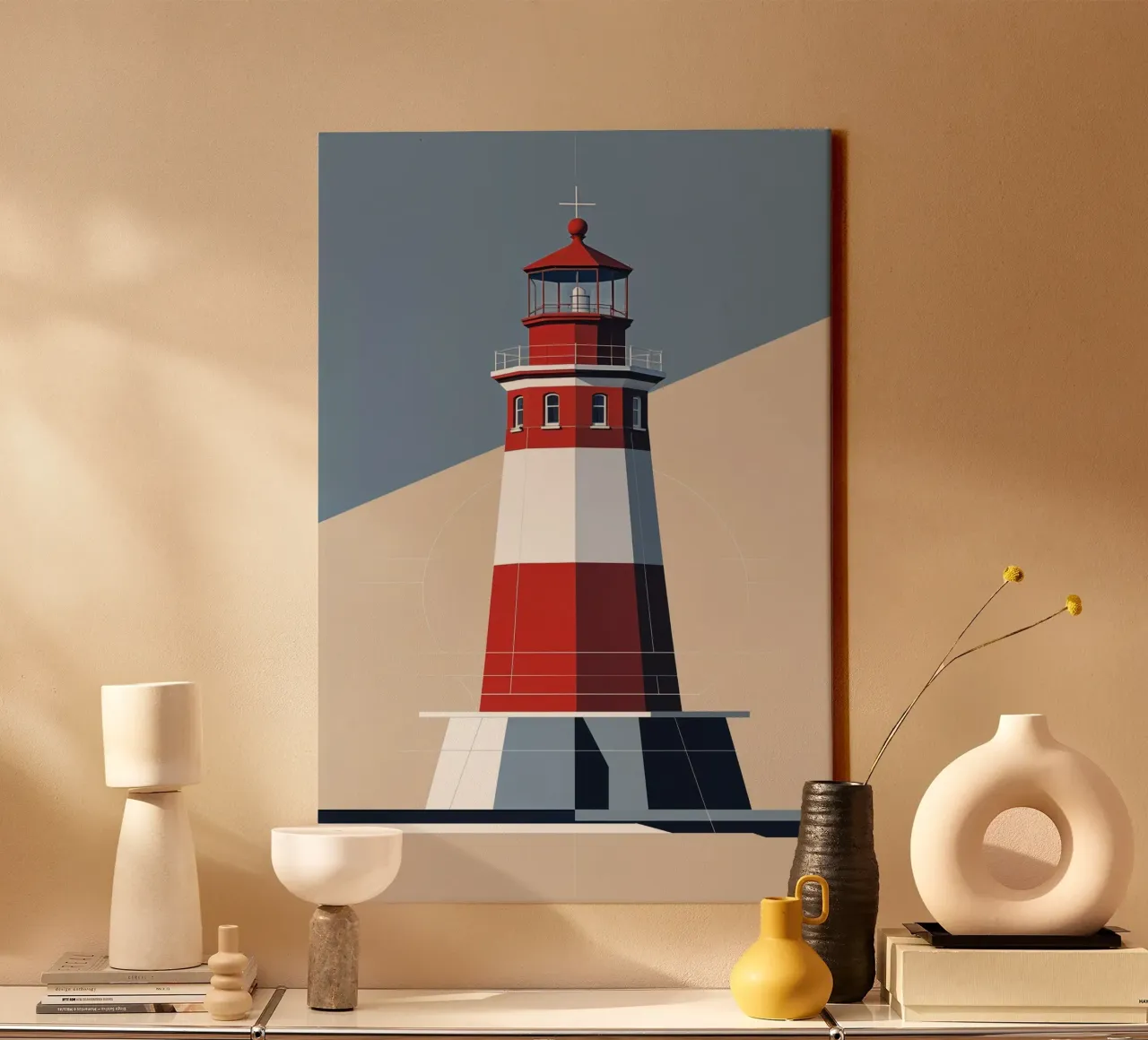 Hörnum Lighthouse in a Play of Light and Shadow tela da AlbertKlee