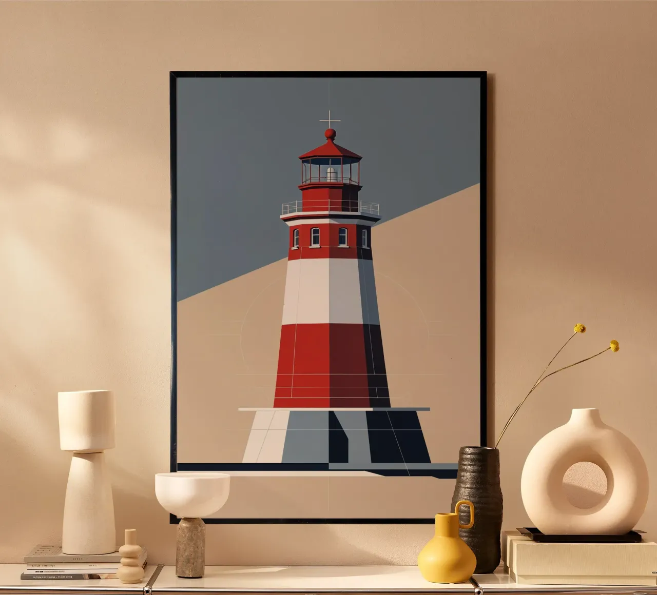 Hörnum Lighthouse in a Play of Light and Shadow carta hahnemühle da AlbertKlee