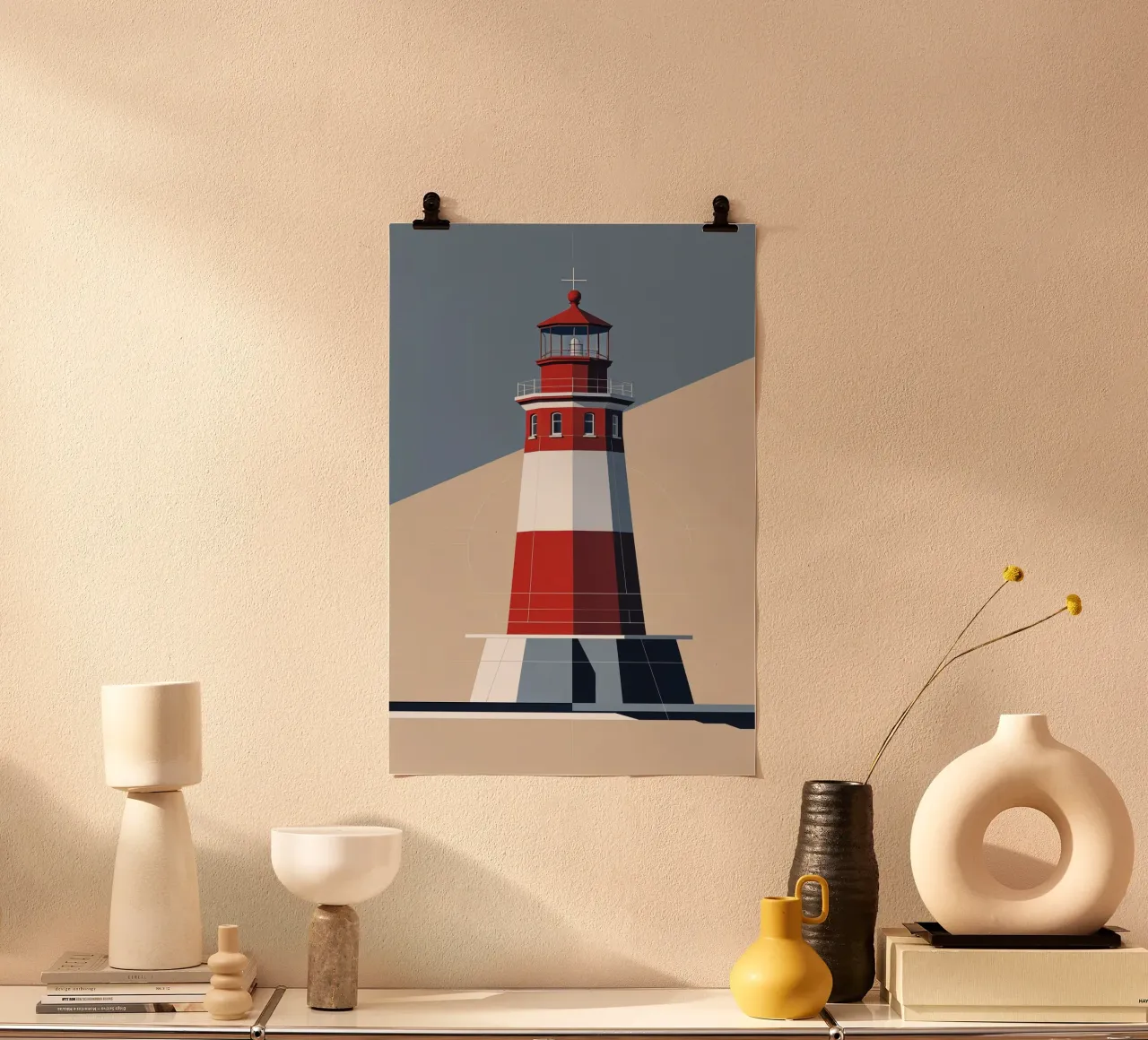 Hörnum Lighthouse in a Play of Light and Shadow carta hahnemühle da AlbertKlee