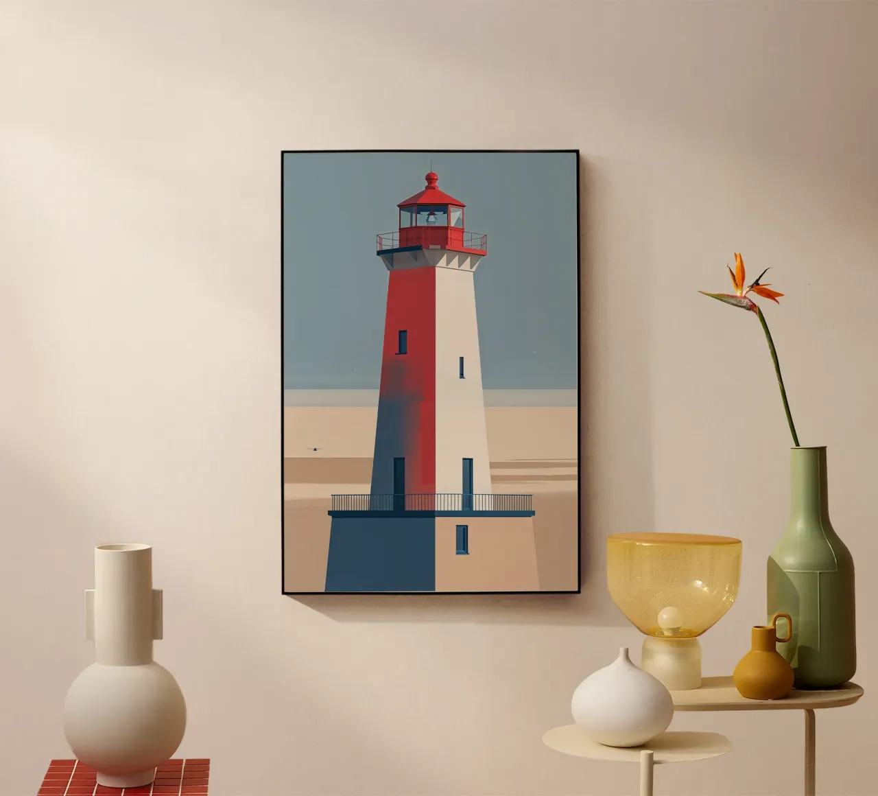 Abstract Hörnum Lighthouse in a Coastal Color Scheme plexiglass da AlbertKlee