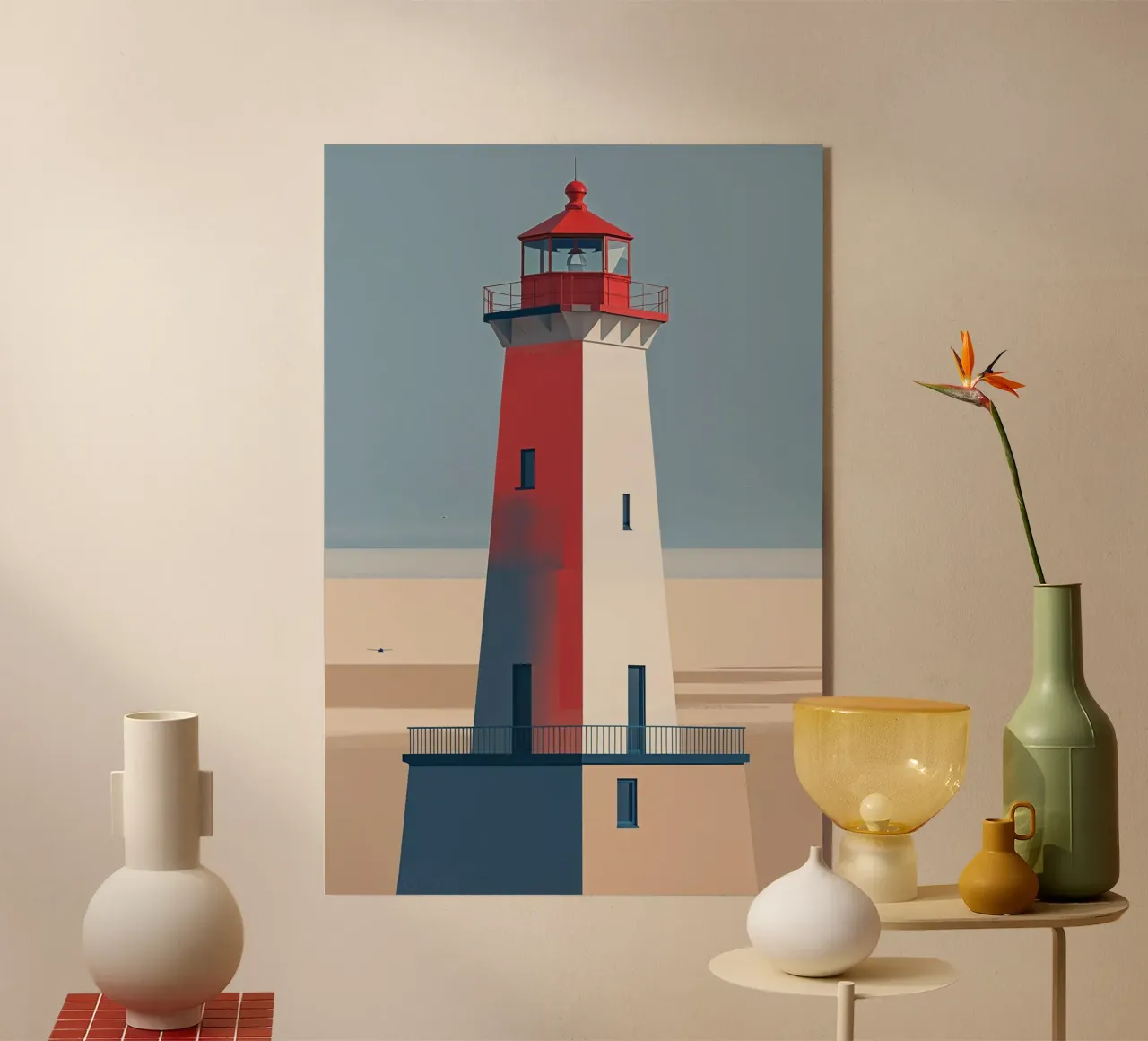 Abstract Hörnum Lighthouse in a Coastal Color Scheme plexiglass da AlbertKlee