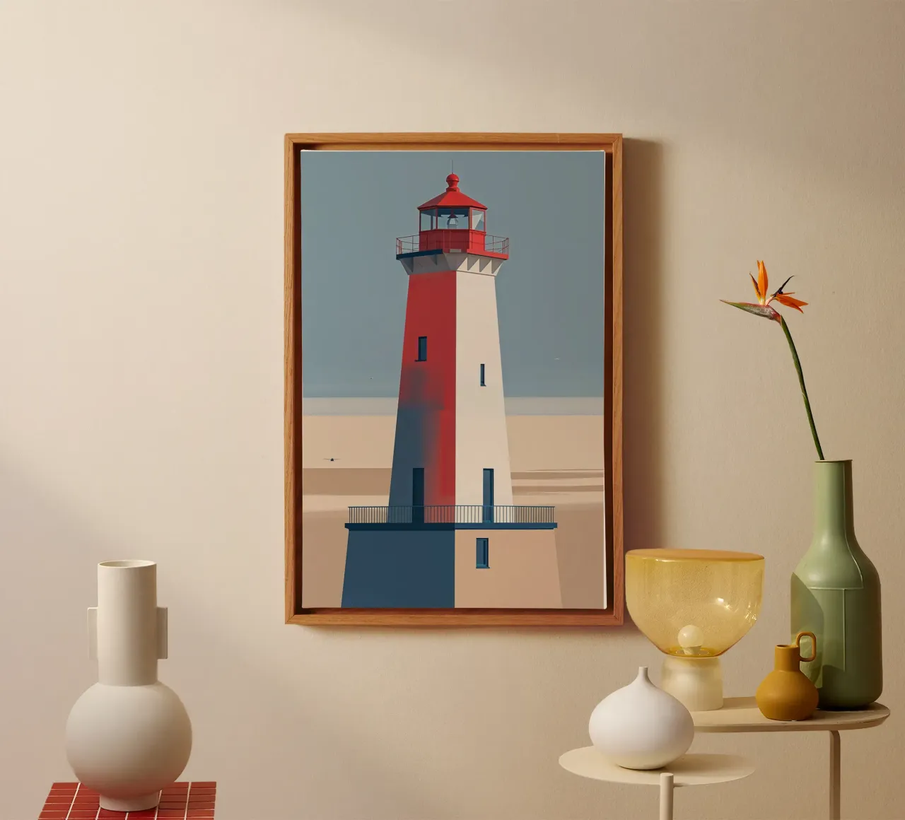 Abstract Hörnum Lighthouse in a Coastal Color Scheme canvas by AlbertKlee