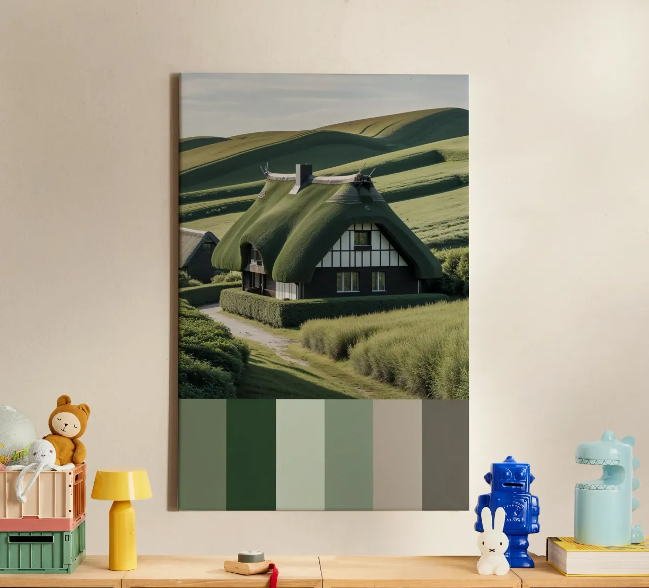 Traditional Thatched Homes of Sylt canvas met Baklijst van AlbertKlee
