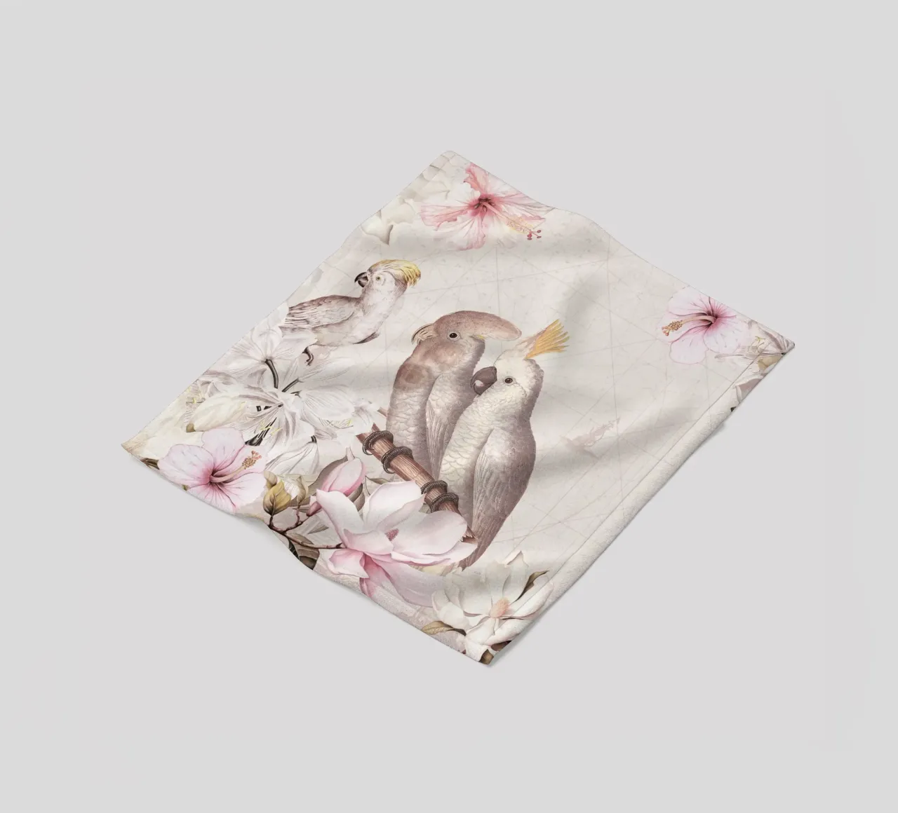 Cacatua vintage con giungla di magnolia e ibisco coperta in pile da Vintage World - Uta Naumann