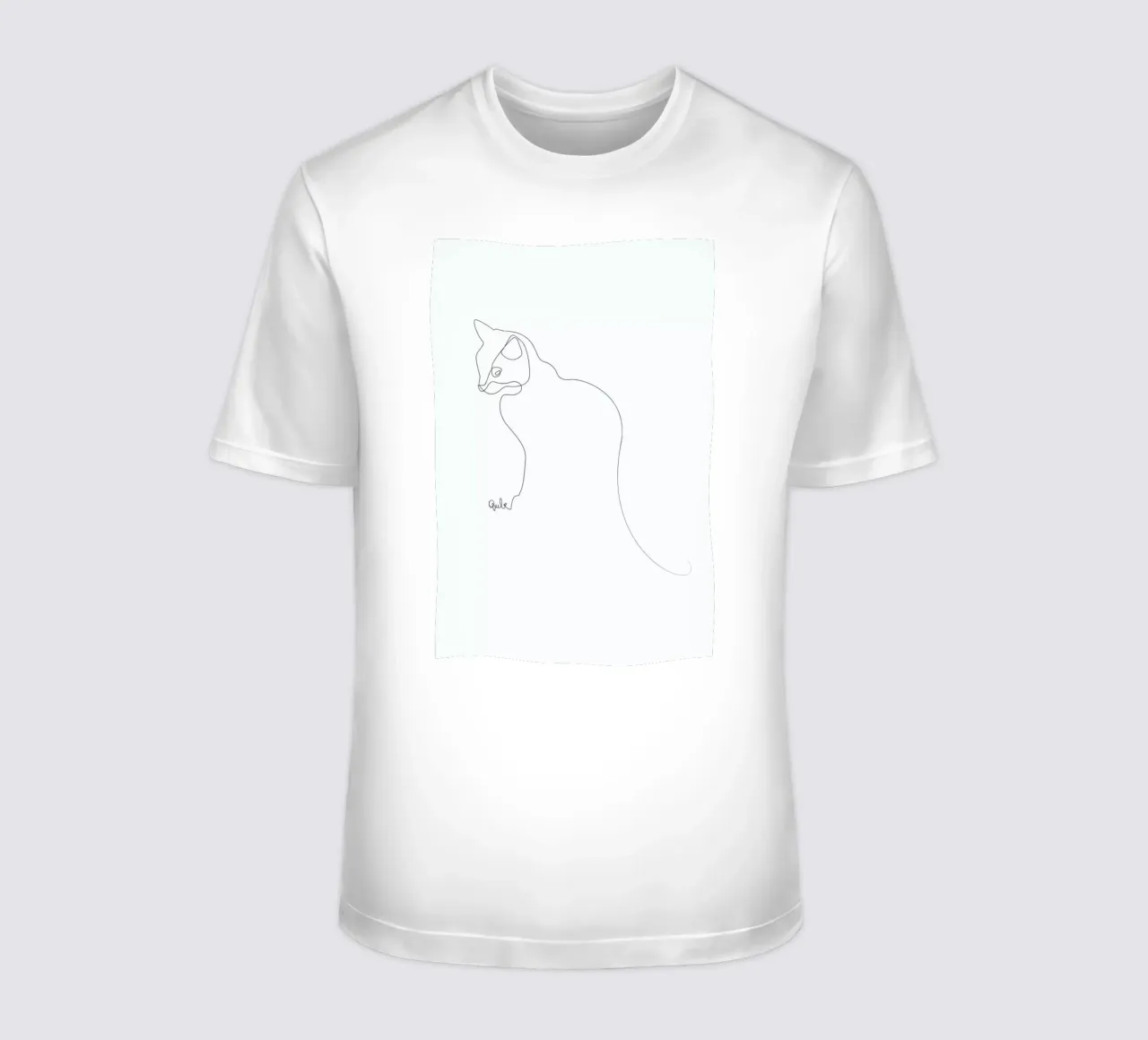 One Line Cat t-shirt da Quibe