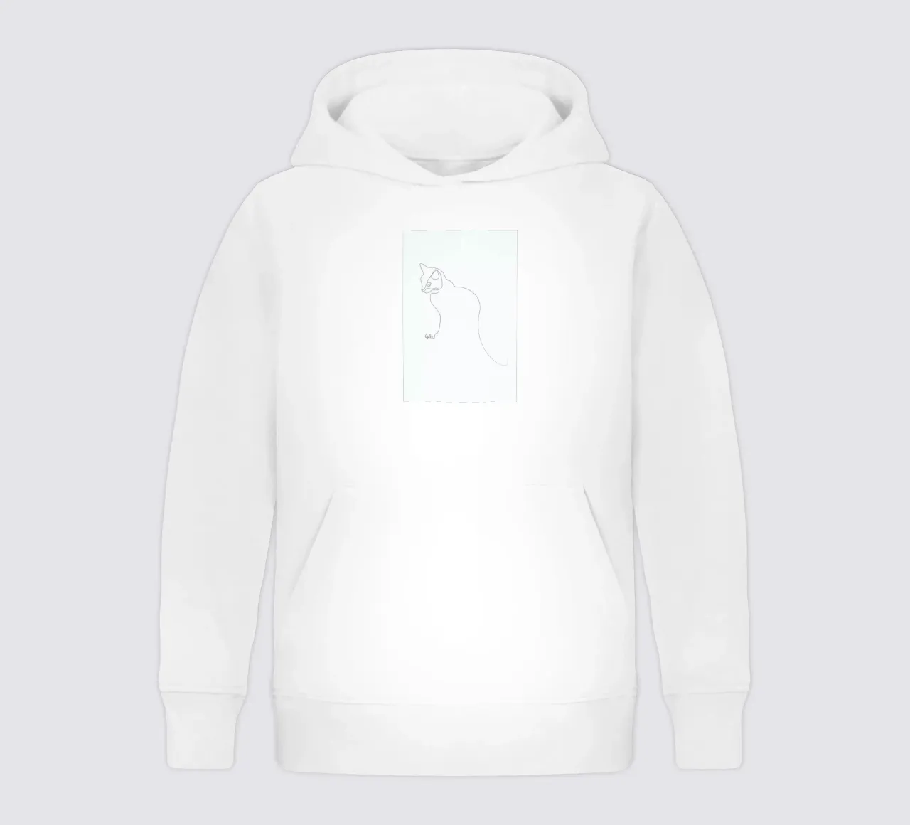 One Line Cat felpa bambino con cappuccio da Quibe