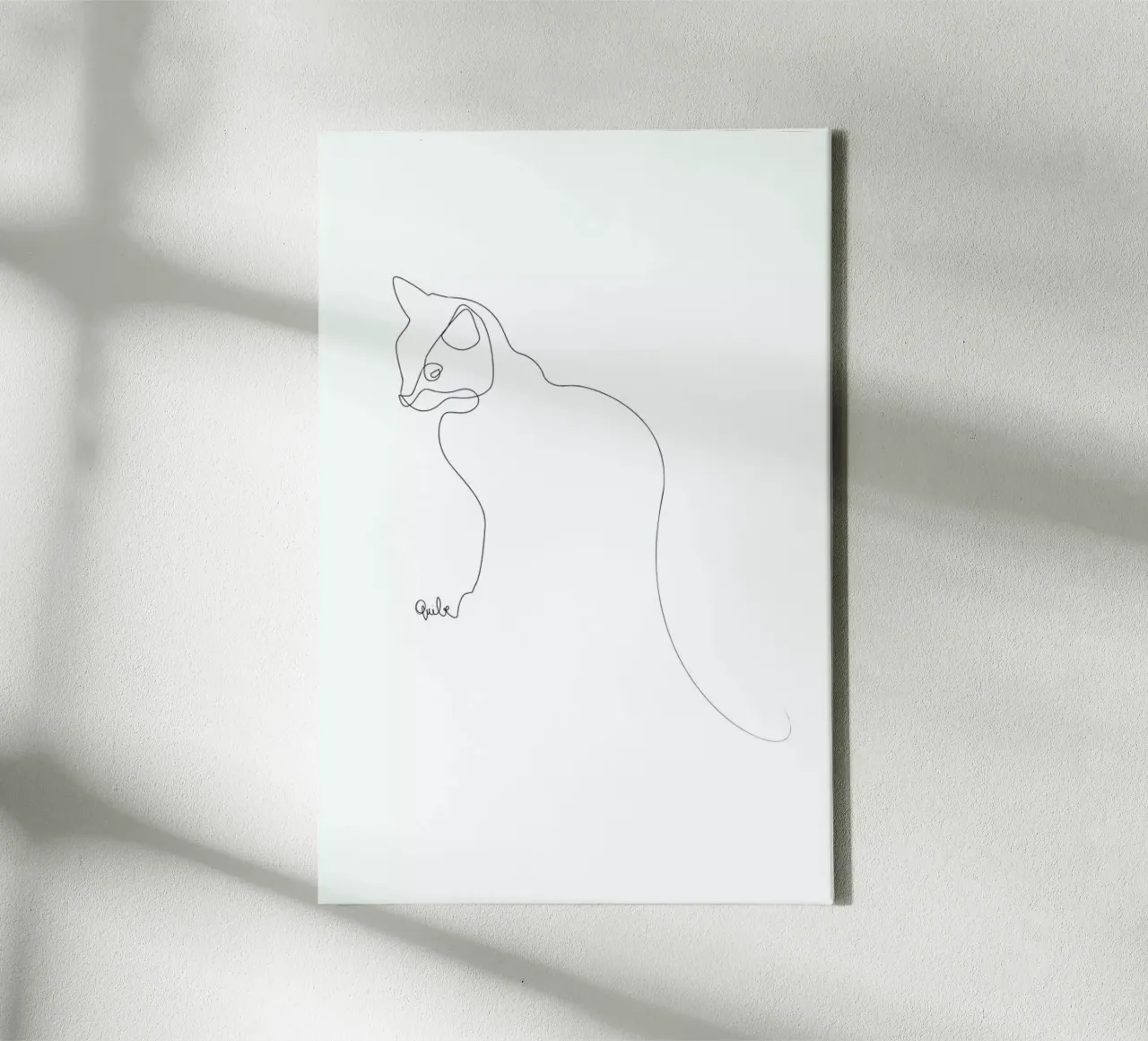 One Line Cat tela con Cornice a cassetta da Quibe