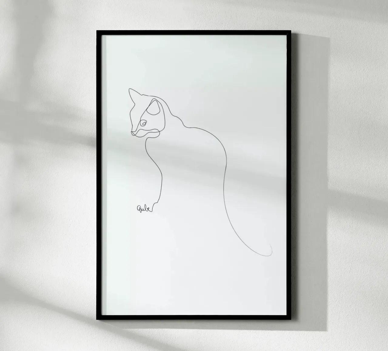 One Line Cat carta hahnemühle da Quibe