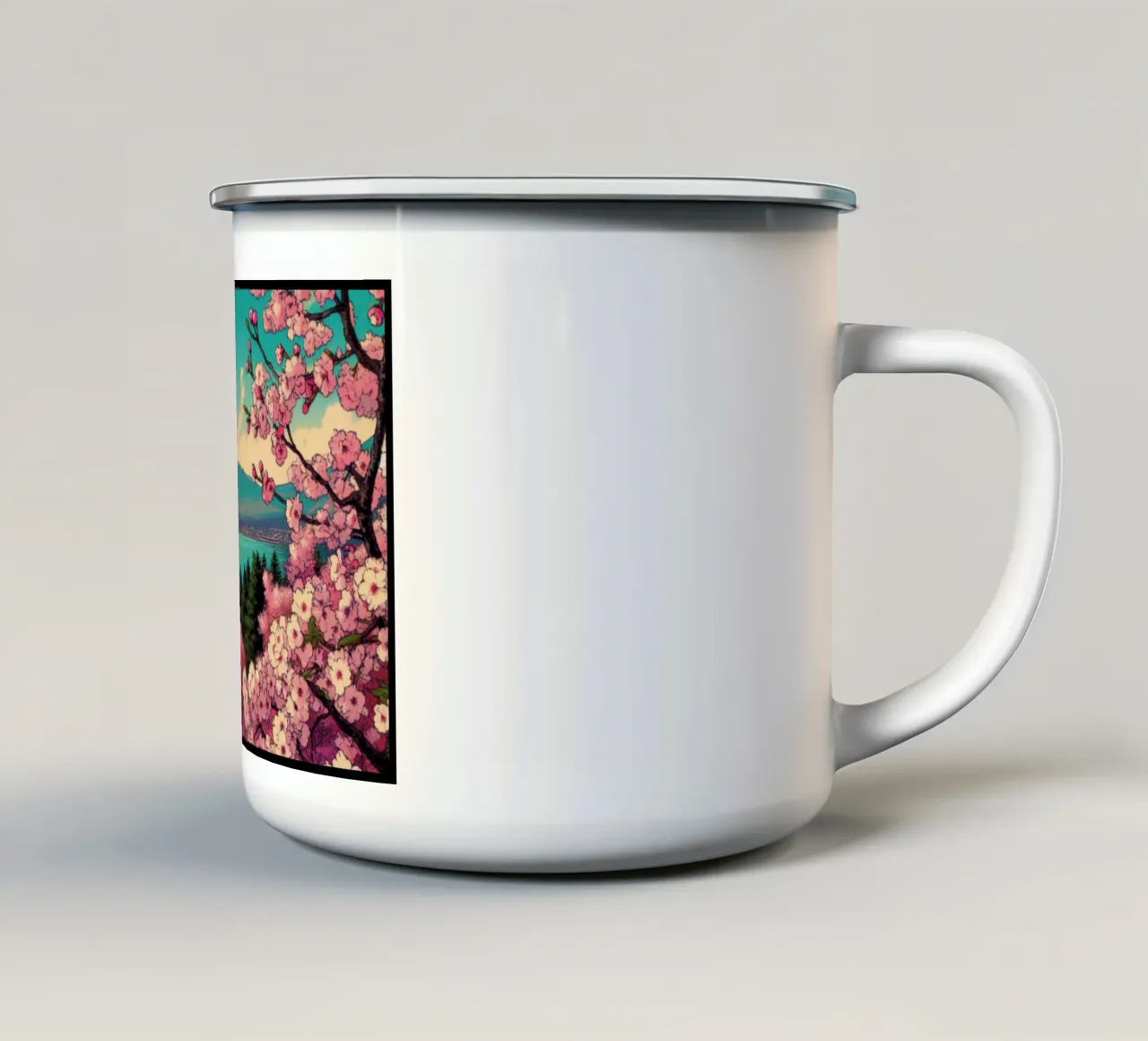 Sakura - Stampa poster d'epoca tazza in smalto da posterprints-by-nomad