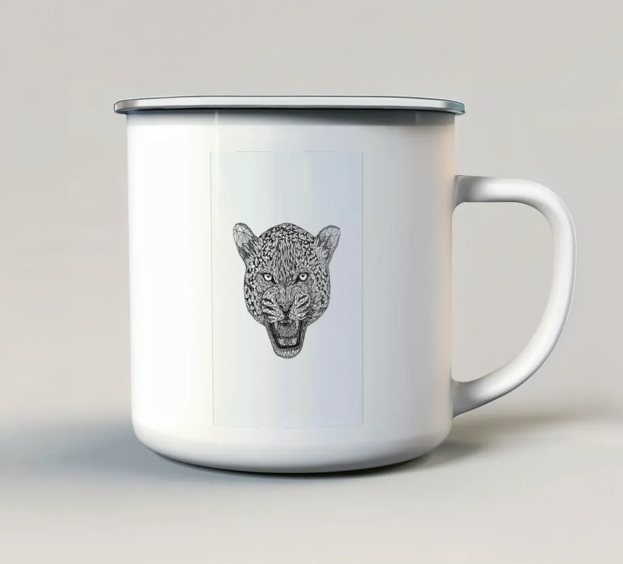 Jaguar tazza in smalto da Pen & Ink