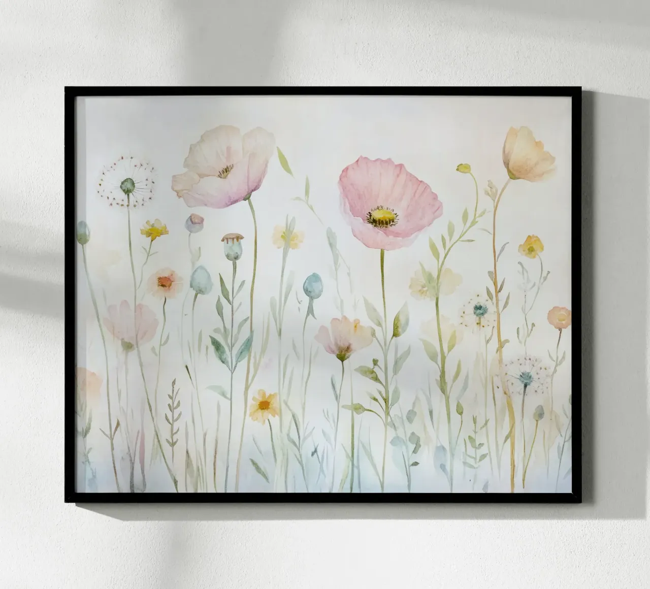 Prato di fiori selvatici acquerellato in stile scandi carta hahnemühle da Modern Muse