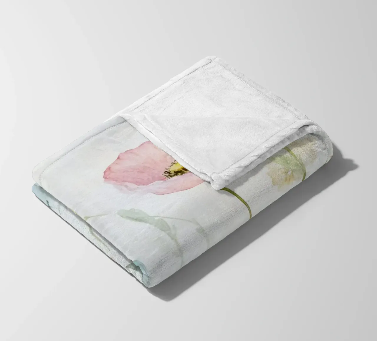 Prato di fiori selvatici acquerellato in stile scandi coperta in pile da Modern Muse