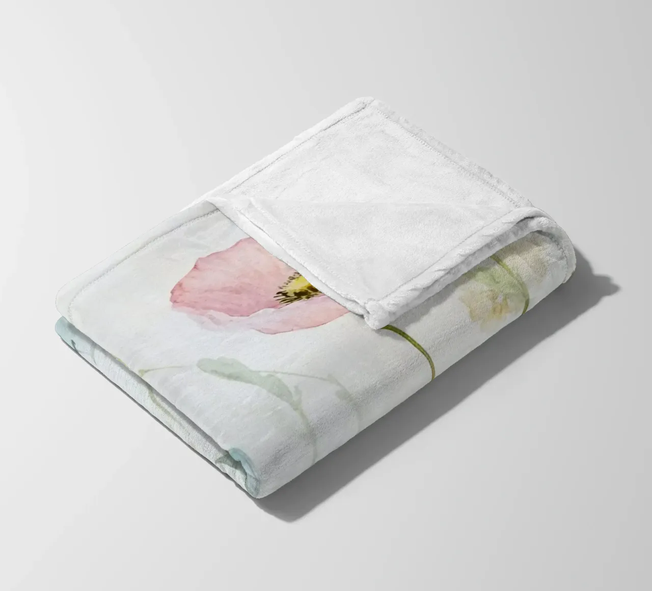 Prato di fiori selvatici acquerellato in stile scandi coperta in pile da Modern Muse