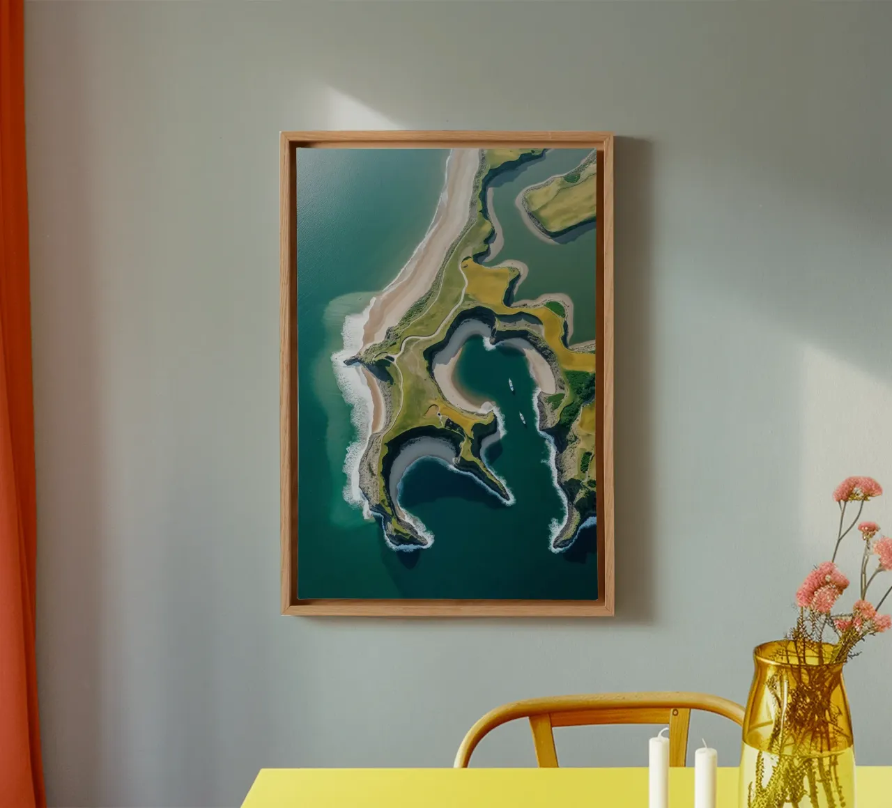 Nature’s Canvas – Sylt from Above tela con Cornice a cassetta da AlbertKlee