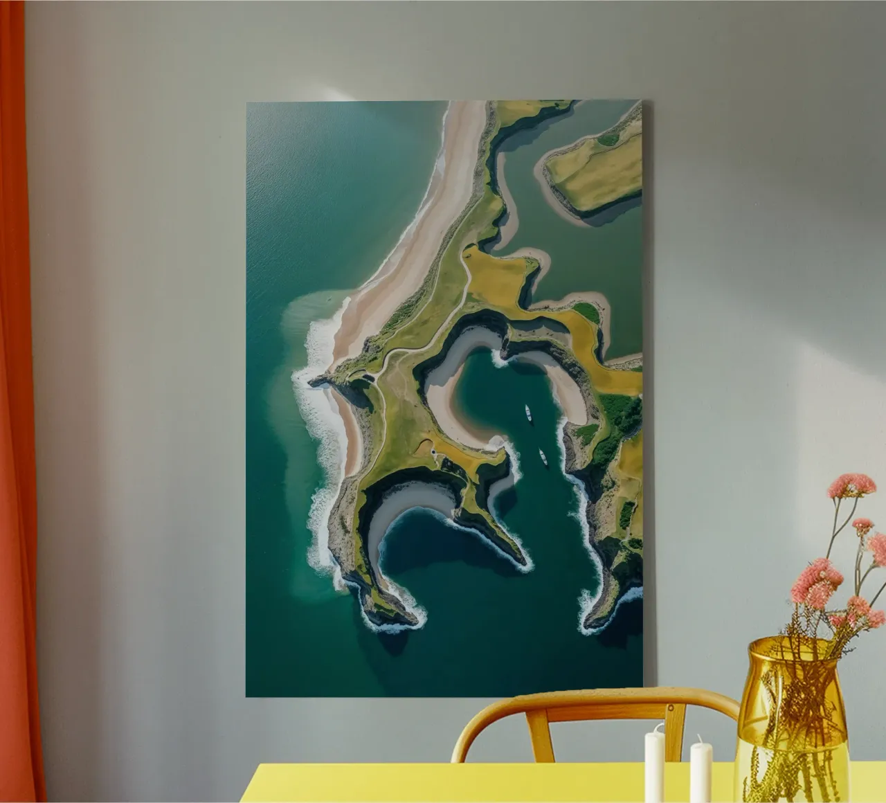 Nature’s Canvas – Sylt from Above tela con Cornice a cassetta da AlbertKlee