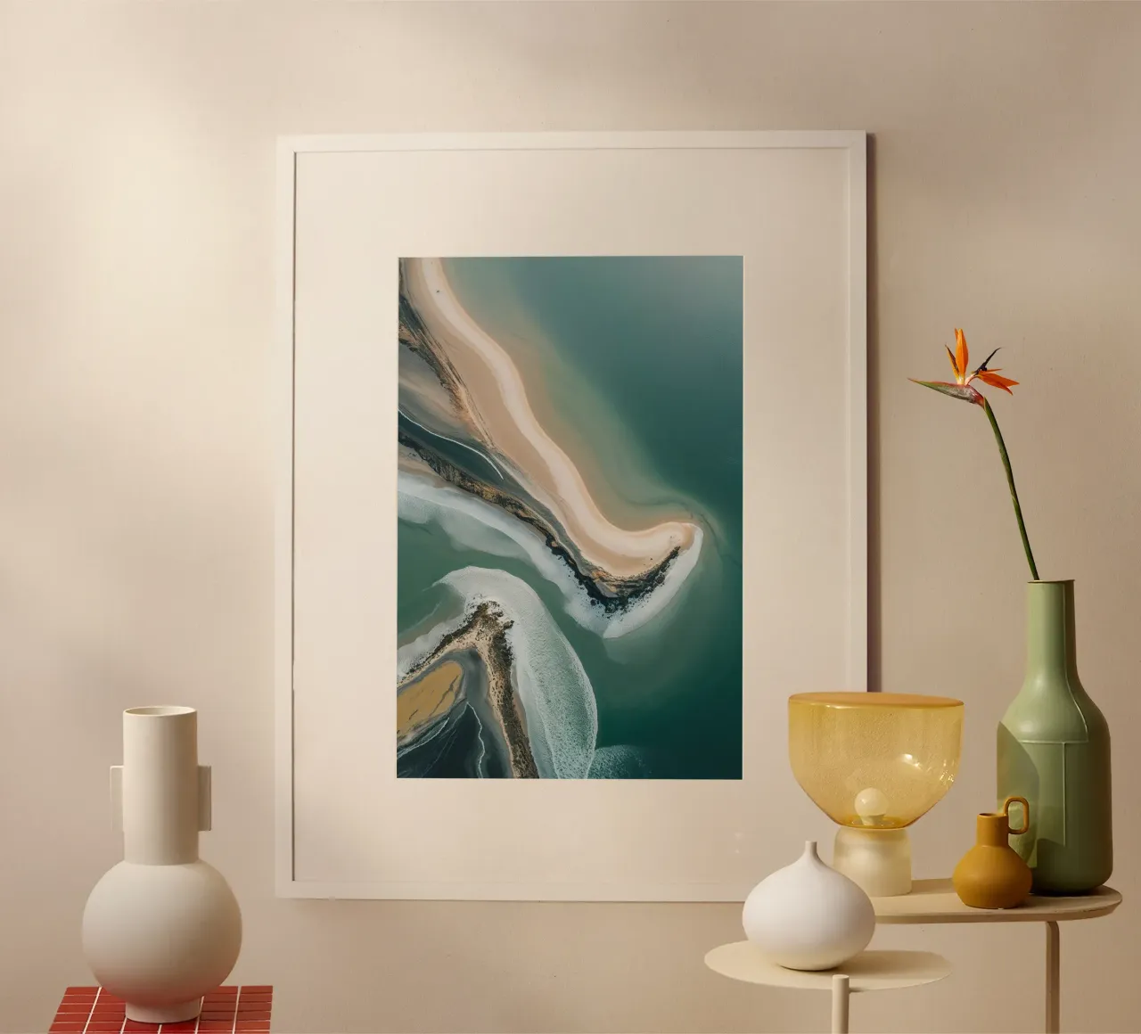 Tidal Harmony – The Dance of Water and Sand carta hahnemühle da AlbertKlee