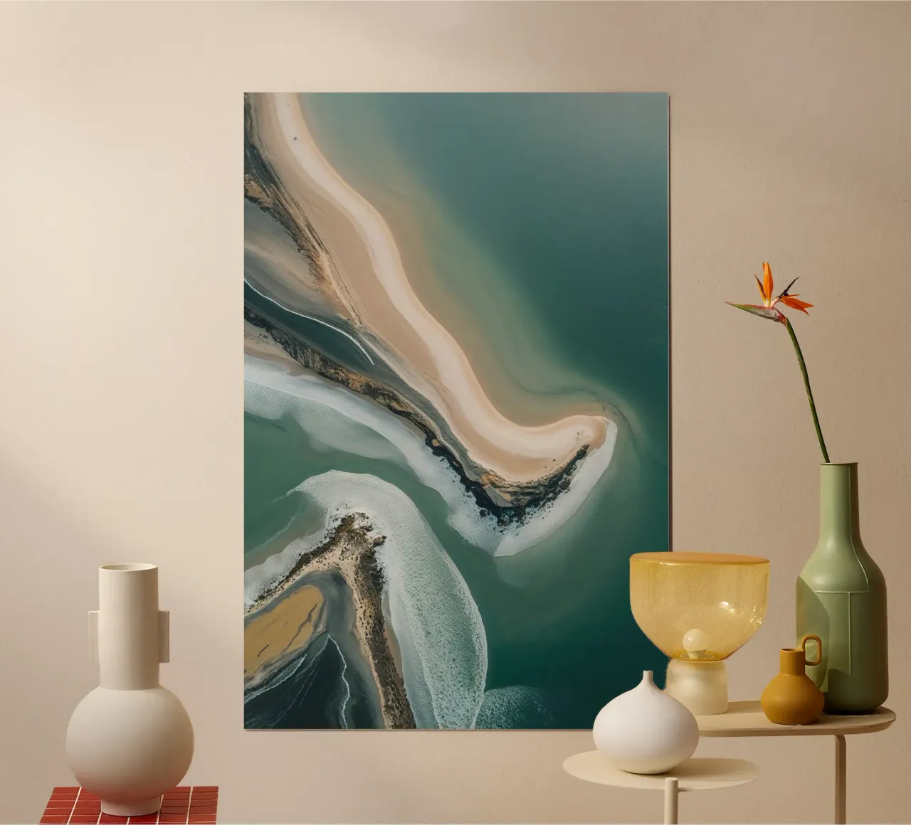 Tidal Harmony – The Dance of Water and Sand carta hahnemühle da AlbertKlee