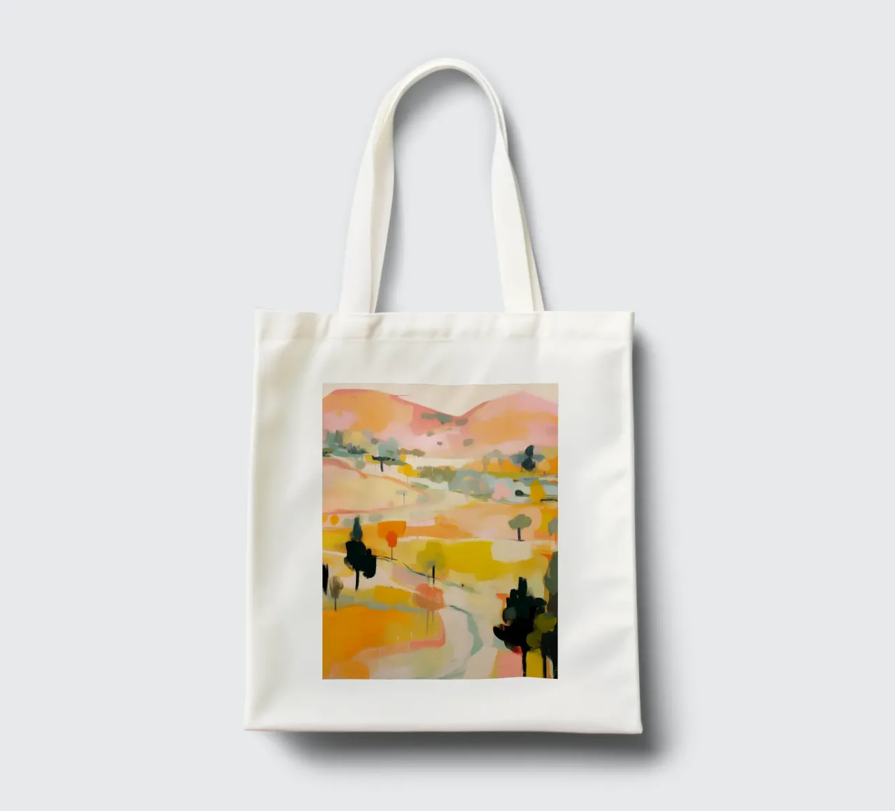 Golden Summer Trail - Abstract Impressionist Landscape tote bag by Modern Muse