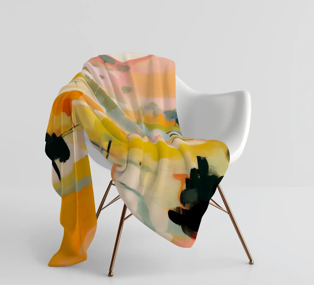 Golden Summer Trail - Abstract Impressionist Landscape fleece blanket by Modern Muse