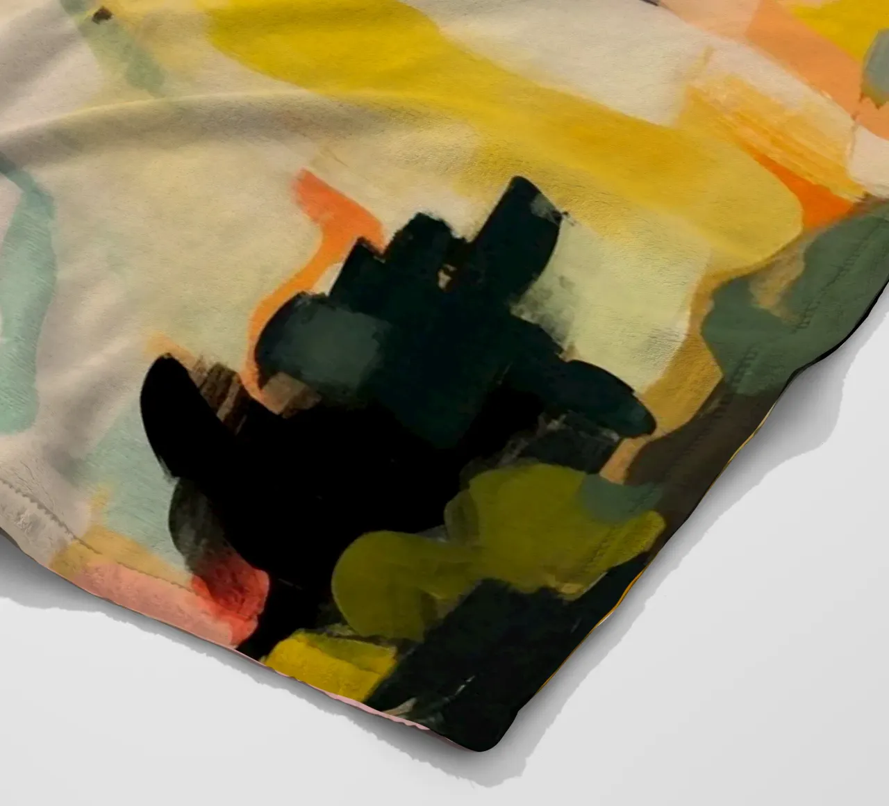 Golden Summer Trail - Abstract Impressionist Landscape fleece blanket by Modern Muse