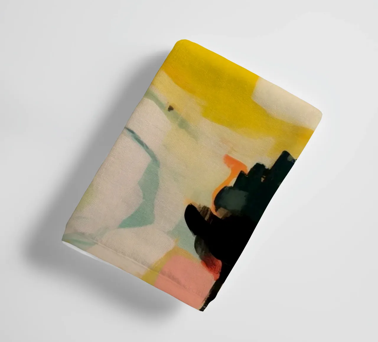 Gouden zomerpad - Abstract impressionistisch landschap badhanddoek van Modern Muse