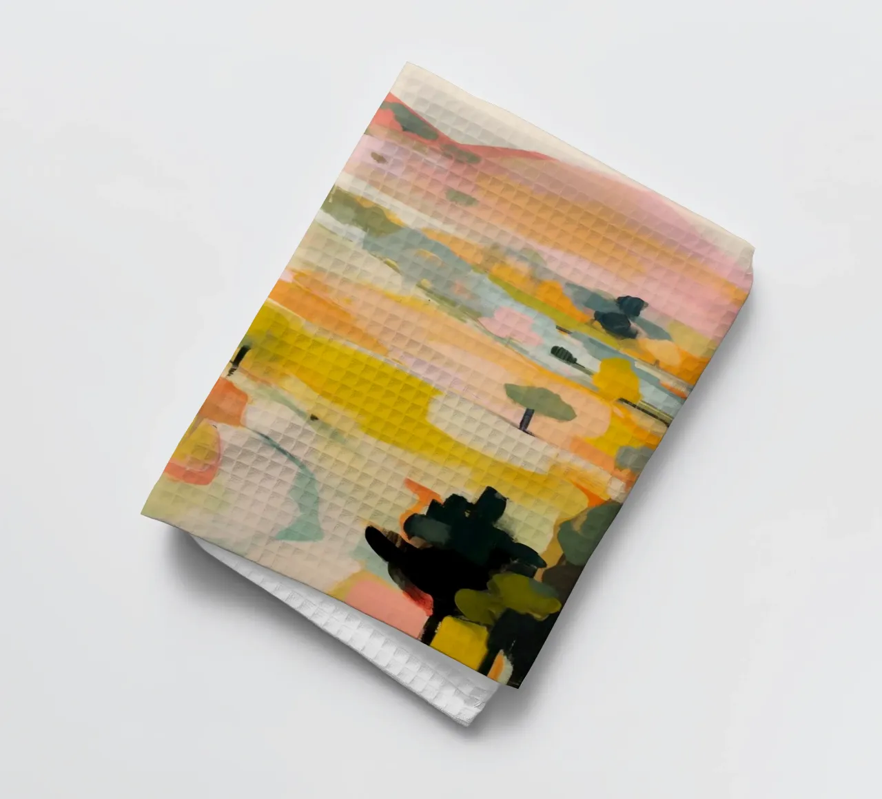 Golden Summer Trail - Paysage impressionniste abstrait torchon de Modern Muse
