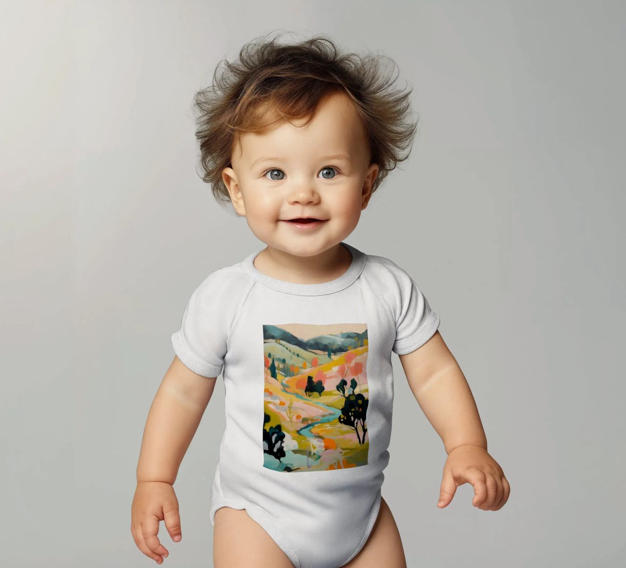 Goldener Sommerstrom - Abstraktes impressionistisches Gemälde Kurzarm Babybody von Modern Muse