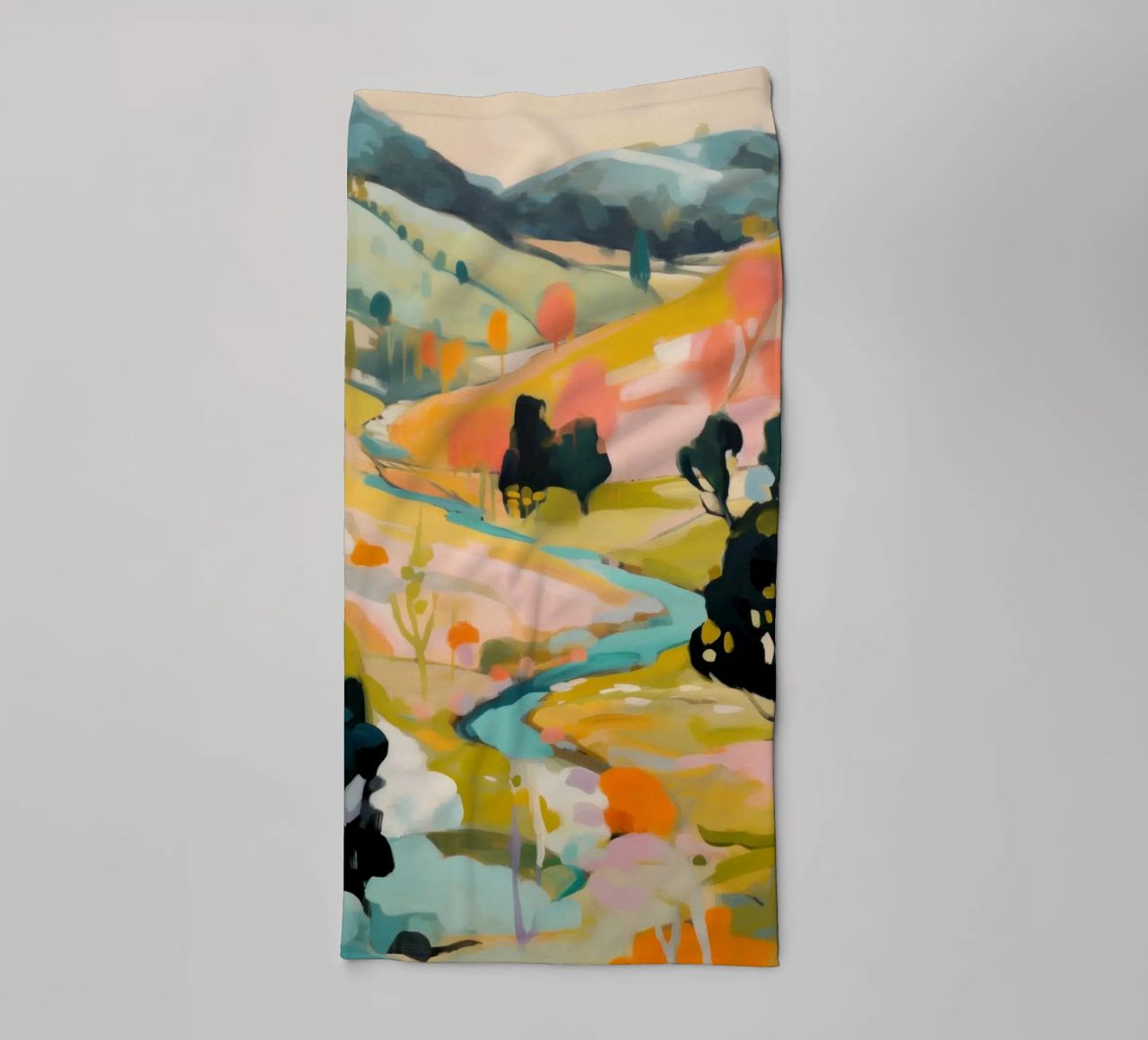Goldener Sommerstrom - Abstraktes impressionistisches Gemälde Handtuch von Modern Muse
