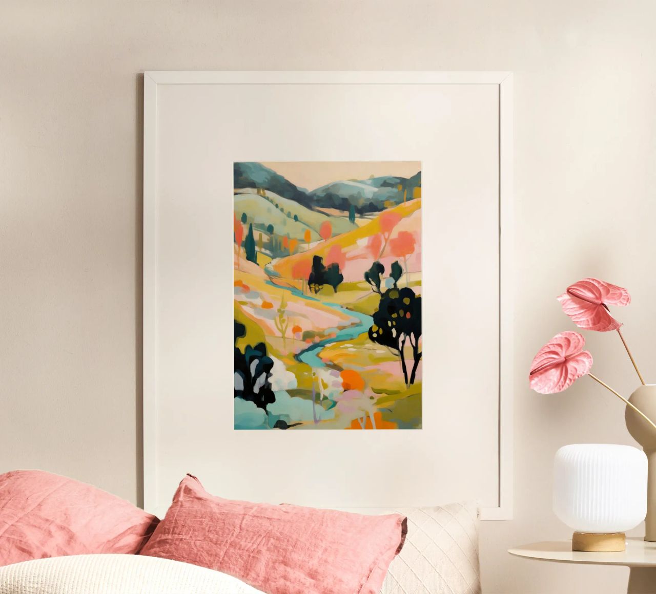 Goldener Sommerstrom - Abstraktes impressionistisches Gemälde Poster von Modern Muse