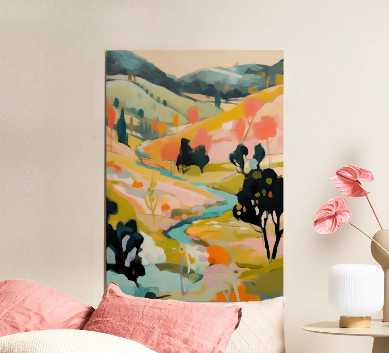 Goldener Sommerstrom - Abstraktes impressionistisches Gemälde Poster von Modern Muse