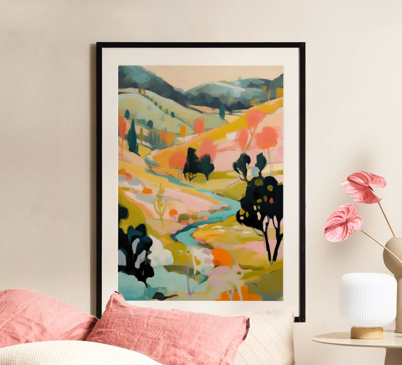 Goldener Sommerstrom - Abstraktes impressionistisches Gemälde Poster von Modern Muse
