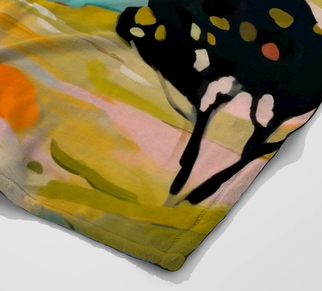 Goldener Sommerstrom - Abstraktes impressionistisches Gemälde Fleecedecke von Modern Muse