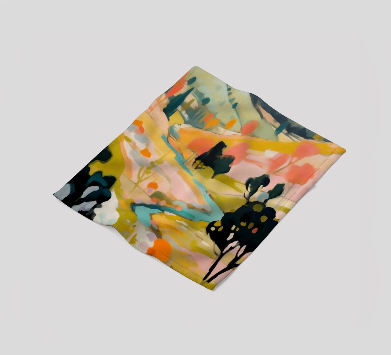Goldener Sommerstrom - Abstraktes impressionistisches Gemälde Fleecedecke von Modern Muse