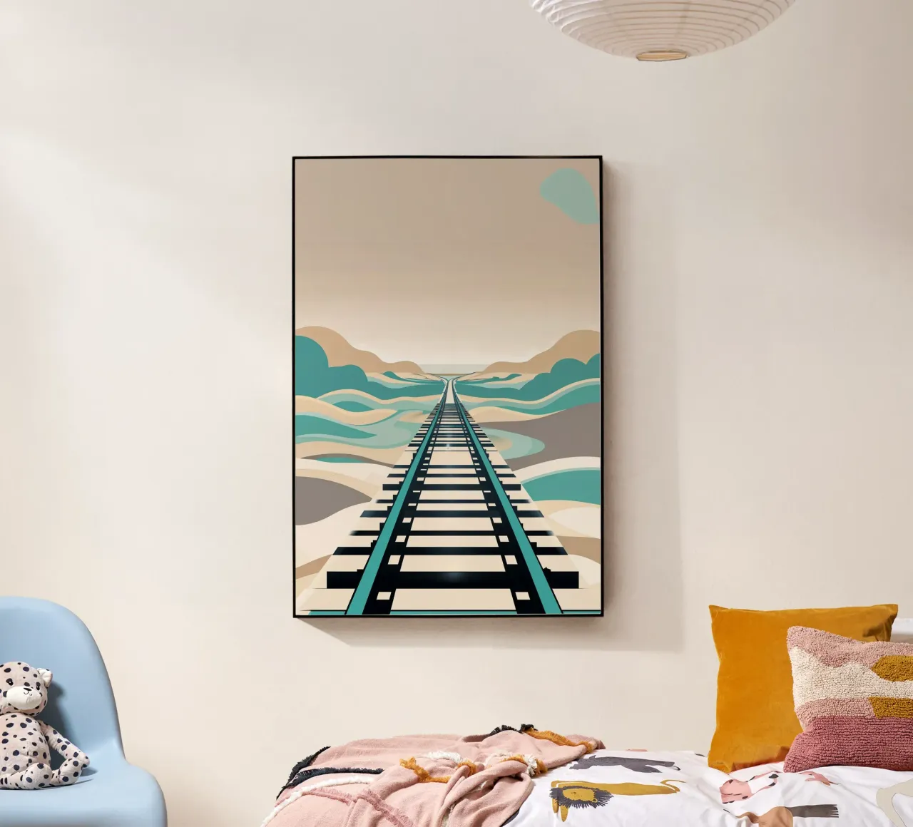 Sylt's Iconic Rail in a Minimalist Abstract Style plexiglass da AlbertKlee