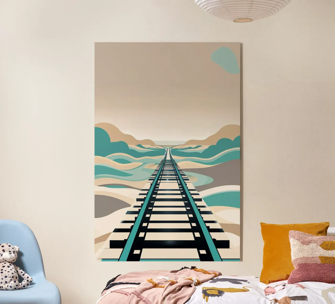 Sylt's Iconic Rail in a Minimalist Abstract Style plexiglass da AlbertKlee