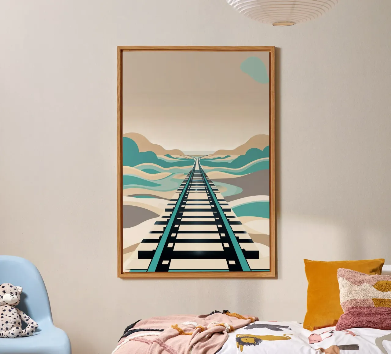 Sylt's Iconic Rail in a Minimalist Abstract Style alluminio dibond da AlbertKlee