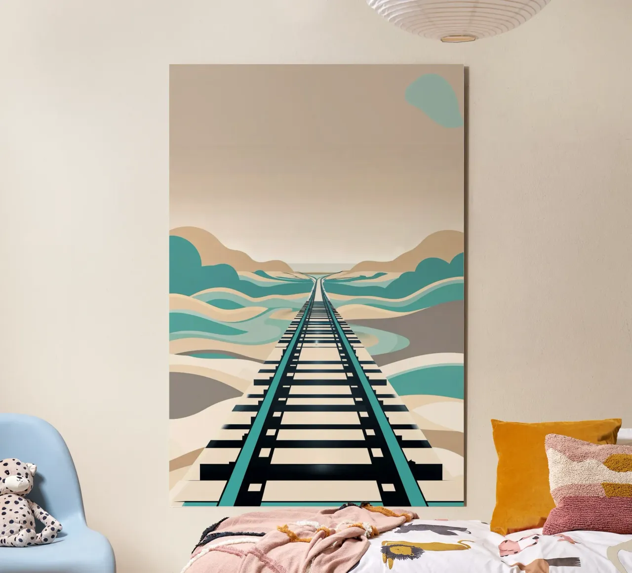 Sylt's Iconic Rail in a Minimalist Abstract Style alluminio dibond da AlbertKlee