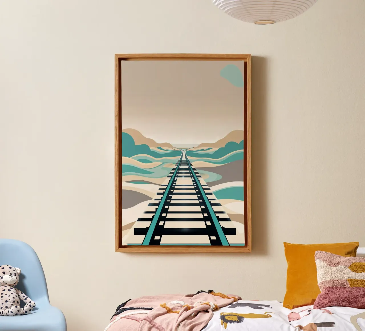 Sylt's Iconic Rail in a Minimalist Abstract Style tela da AlbertKlee