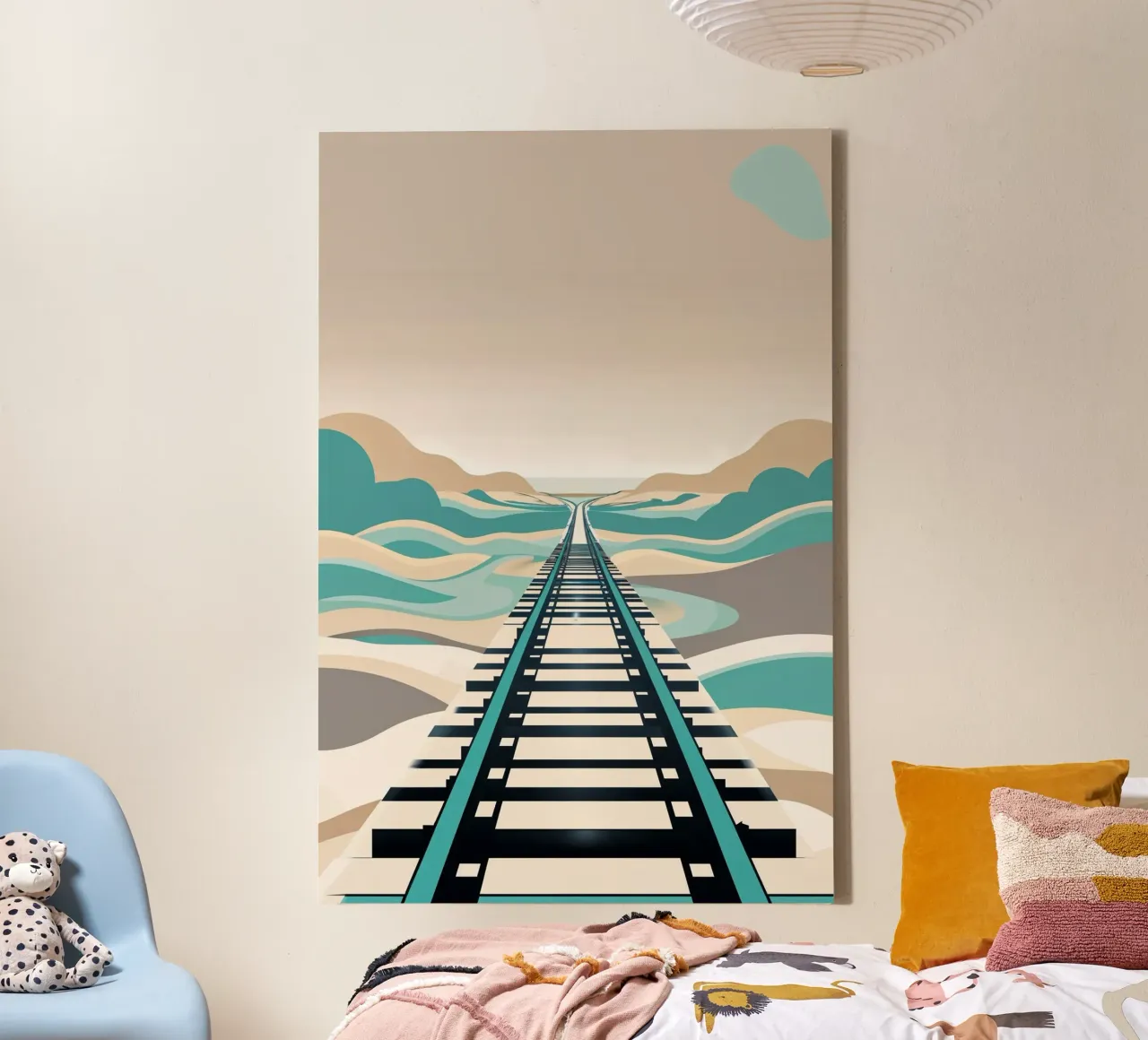 Sylt's Iconic Rail in a Minimalist Abstract Style tela da AlbertKlee