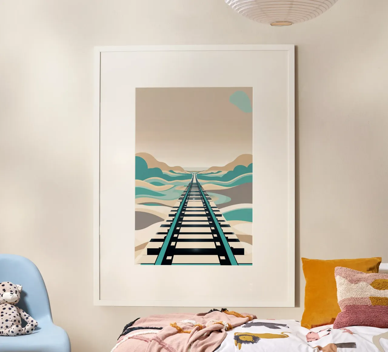 Sylt's Iconic Rail in a Minimalist Abstract Style poster da AlbertKlee