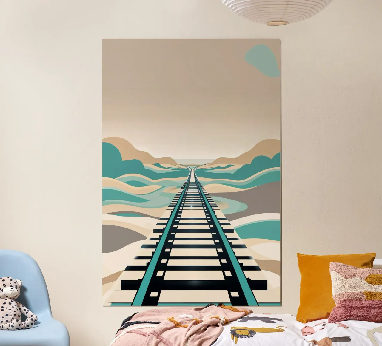 Sylt's Iconic Rail in a Minimalist Abstract Style poster da AlbertKlee