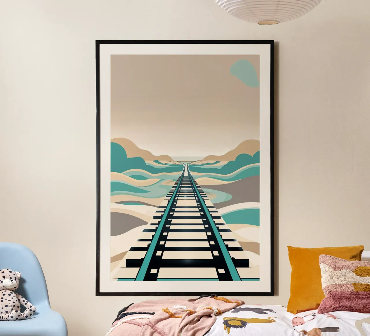 Sylt's Iconic Rail in a Minimalist Abstract Style poster da AlbertKlee