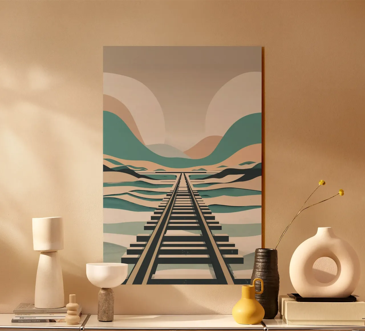 Abstract Vision of Sylt’s Railway Through the Dunes plexiglass da AlbertKlee