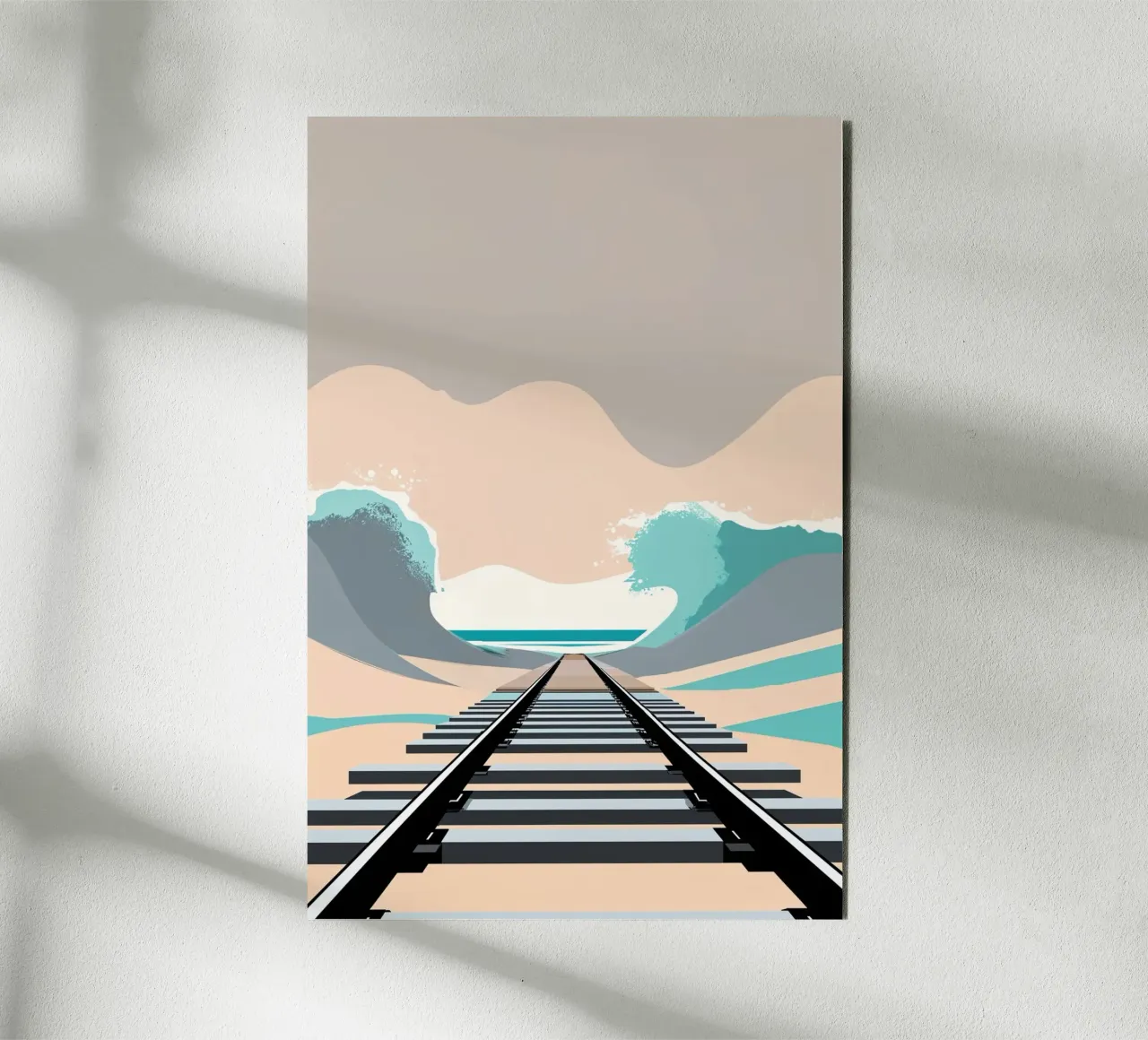 Sylt’s Rail into the Waves – A Symbolic Journey alluminio dibond da AlbertKlee