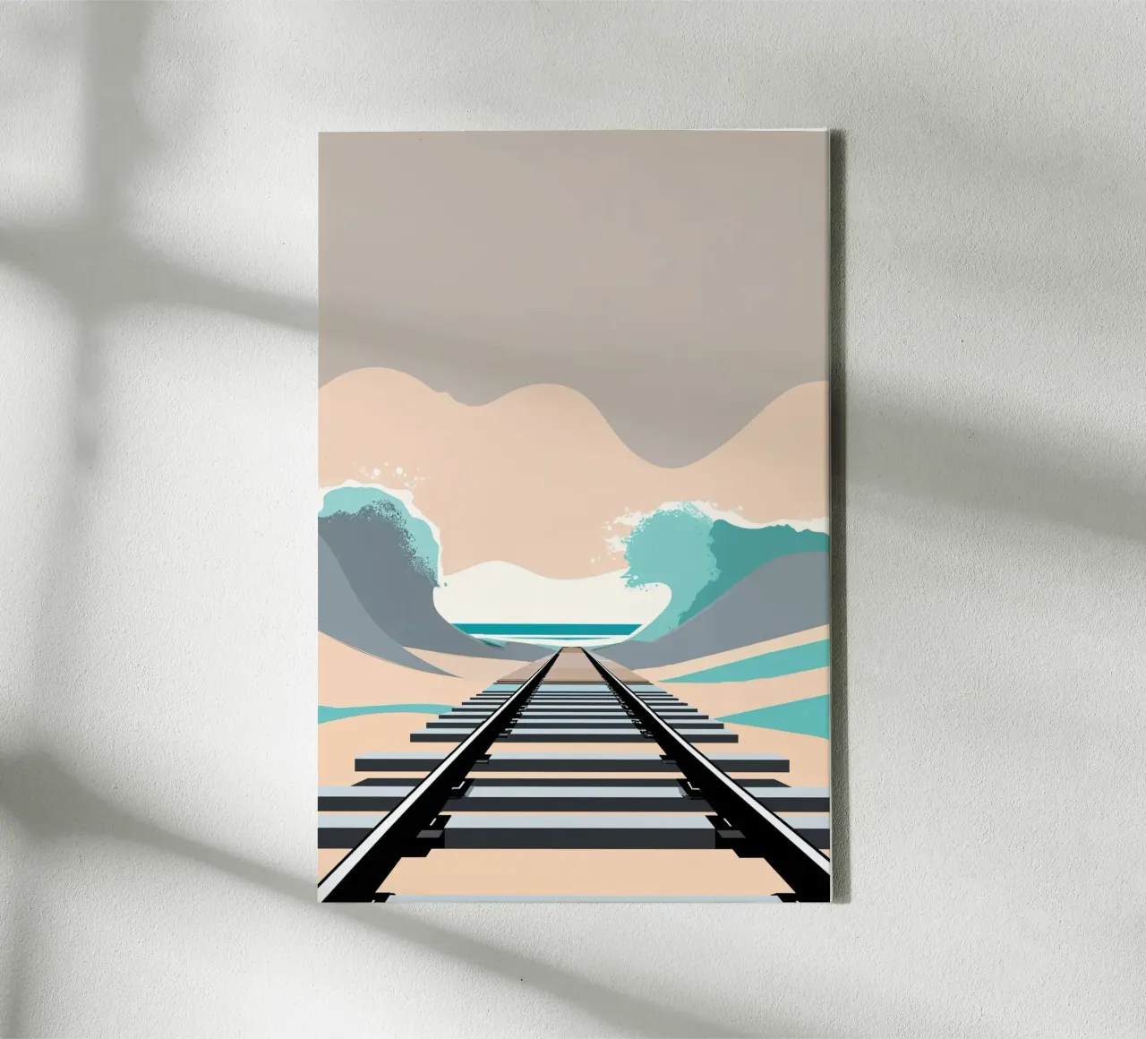 Sylt’s Rail into the Waves – A Symbolic Journey tela da AlbertKlee