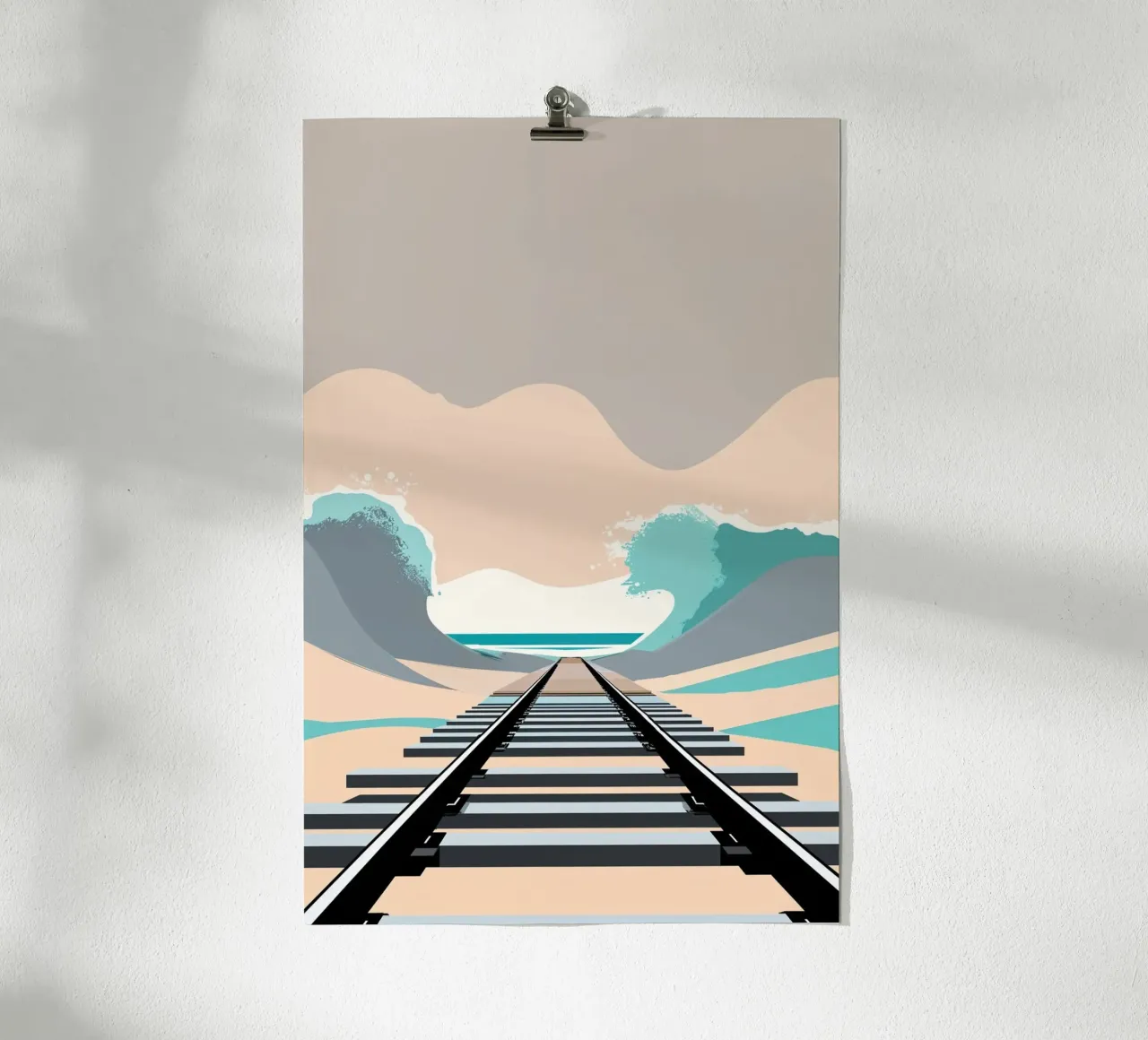 Sylt’s Rail into the Waves – A Symbolic Journey poster da AlbertKlee