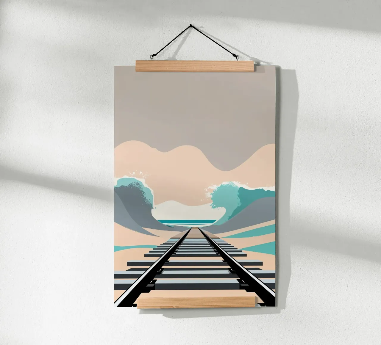 Sylt’s Rail into the Waves – A Symbolic Journey poster da AlbertKlee