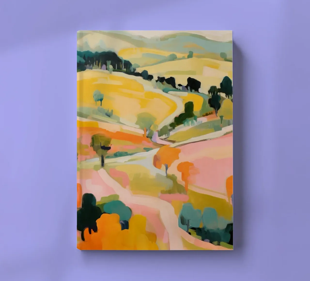Blush Summer Trails – Abstract Impressionist Landscape notebook by Modern Muse