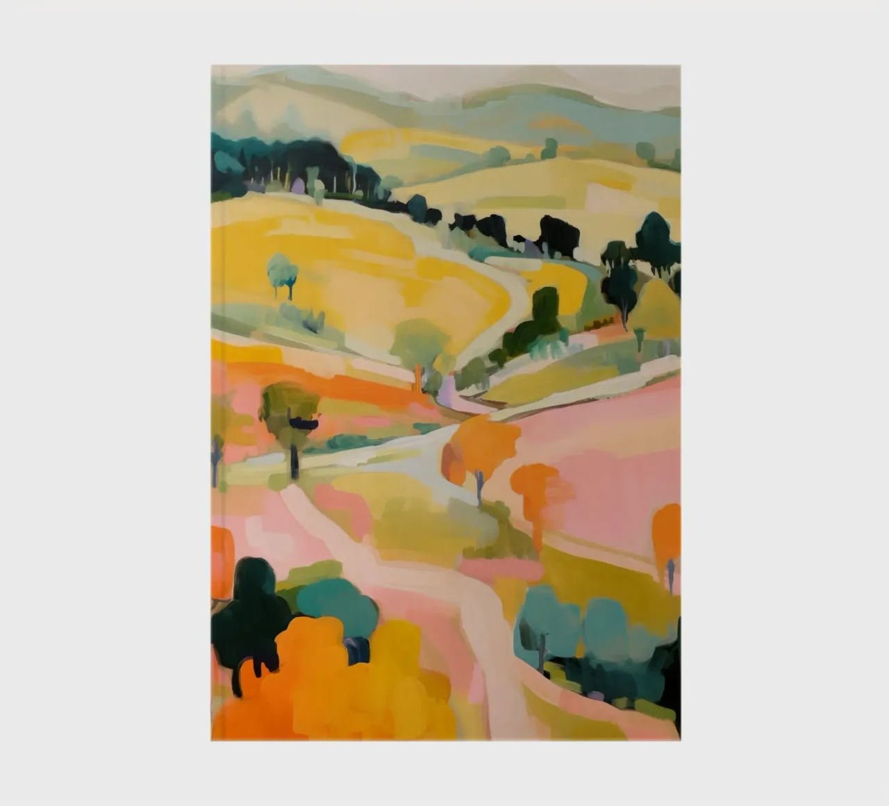 Blush Summer Trails – Abstract Impressionist Landscape notebook by Modern Muse